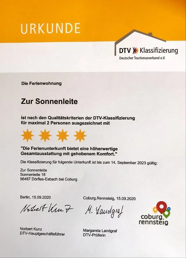 Ferienwohnung -Zur Sonnenleite- Dorfles-Esbach 0*,